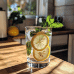 Ice drink for weight loss with lemon and mint