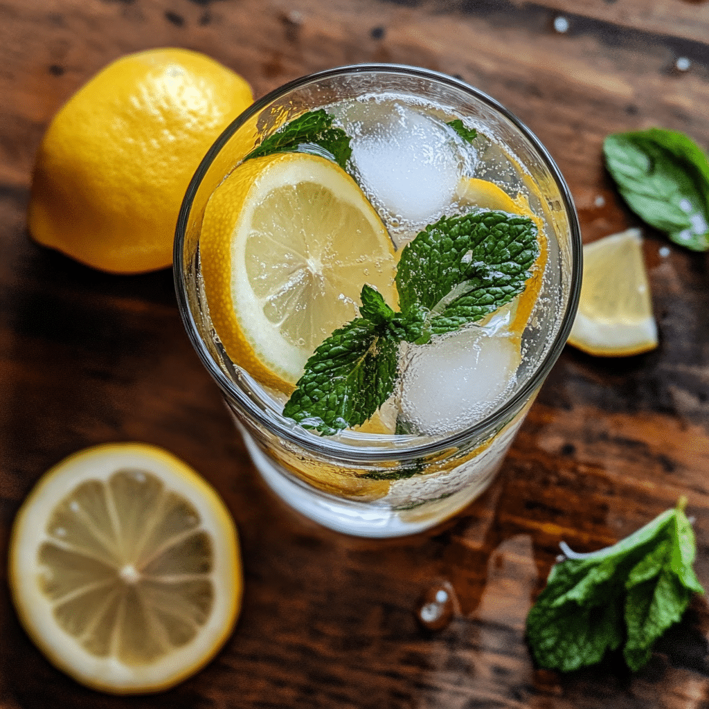 Ice water hack recipe with lemon and apple cider vinegar