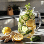 Ice water hack recipe for weight loss detox drink in glass