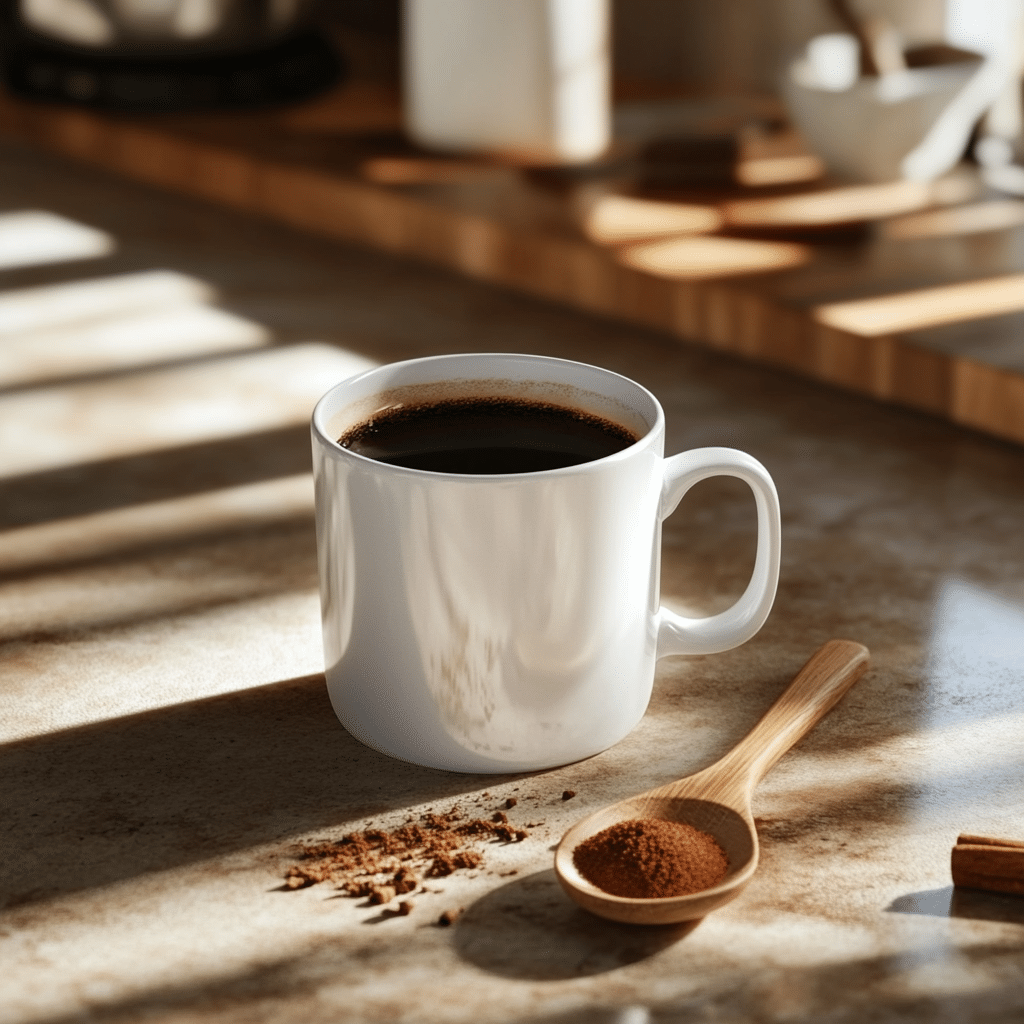 2 Ingredient Coffee Loophole Recipe with black coffee and cinnamon