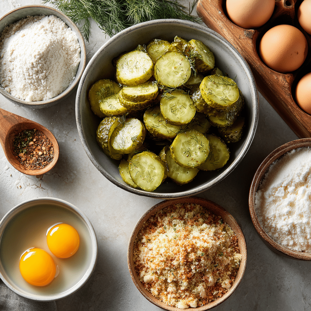 Ingredients for air fryer fried pickles
