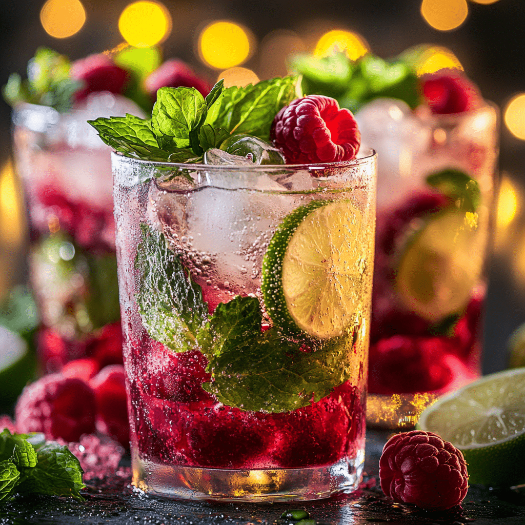 raspberry mojito soda mocktail recipe