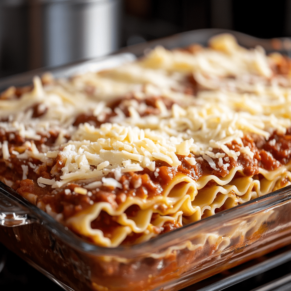layering ronzoni lasagna noodles with cheese