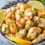 Air Fryer Lemon Chicken Bites in a serving bowl