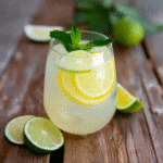 Fresh Lemon-Lime Fizz in a chilled glass with citrus slices